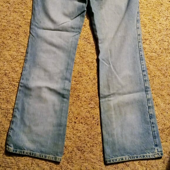 COOL Vintage Y2K Express Bleus Moda Flare Light Wash Blue Jeans Sz 9/10 Jr - Picture 9 of 16